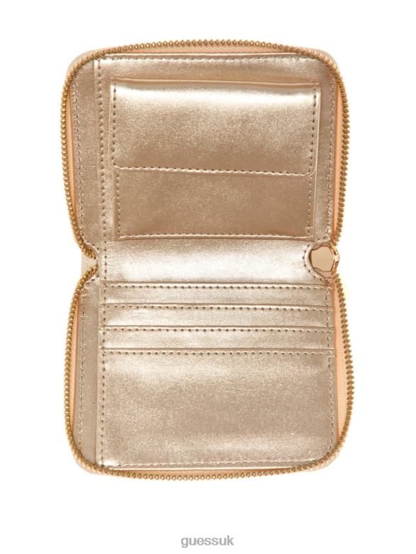 GUESS Women Laurel Small Zip-Around Wallet Latte Logo Bags V28V63129