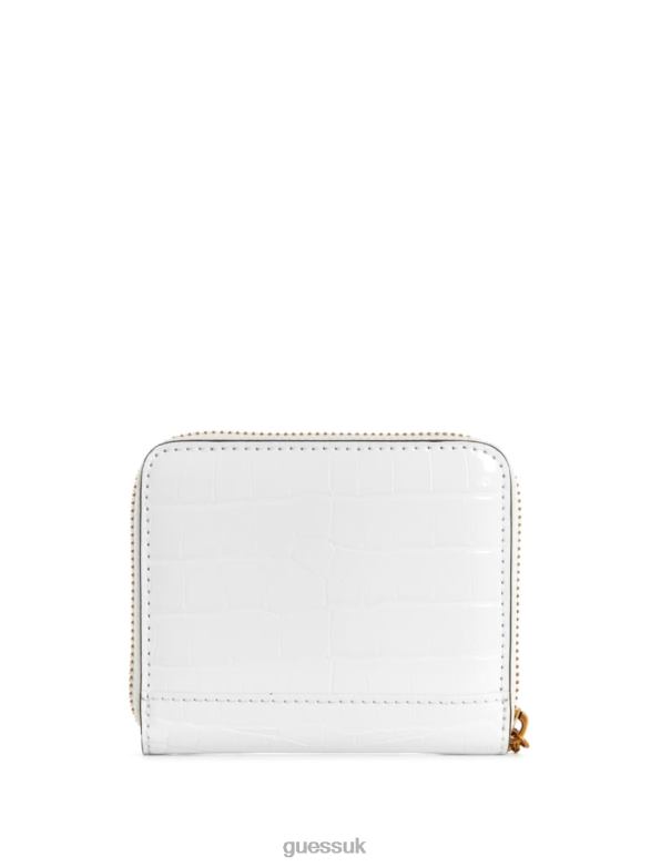 GUESS Women Laurel Small Zip-Around Wallet White Multi Bags V28V63158
