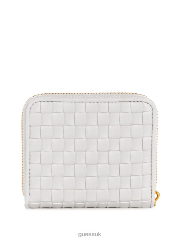 GUESS Women Lisbet Small Zip-Around Wallet White Bags V28V63143