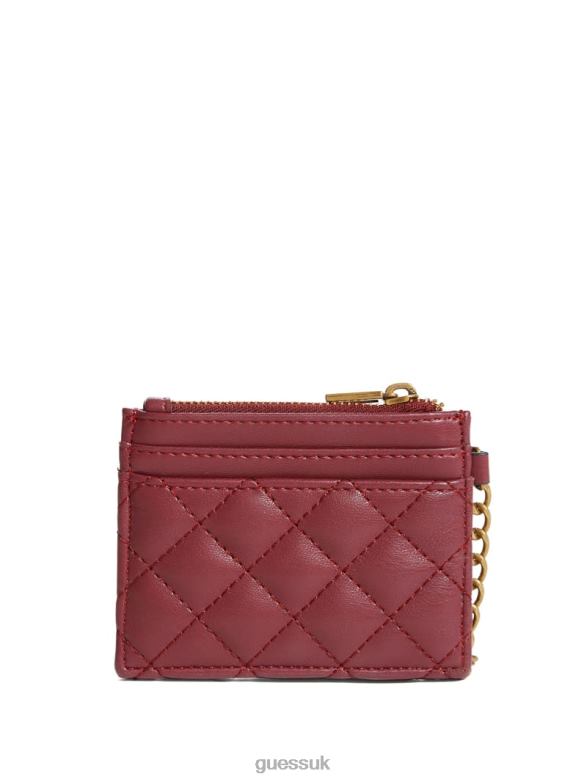 GUESS Women Quilted Card Holder Burgundy Bags V28V63163