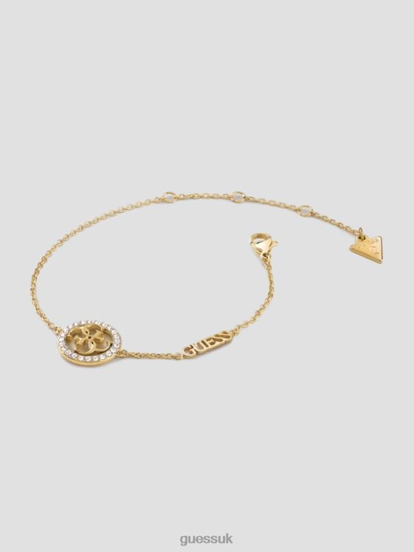 GUESS Women CZ Quattro G Coin Bracelet Gold Accessory V28V63854