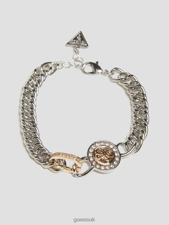 GUESS Women Link Quattro G Bracelet Multi Green Pink White Accessory V28V63847