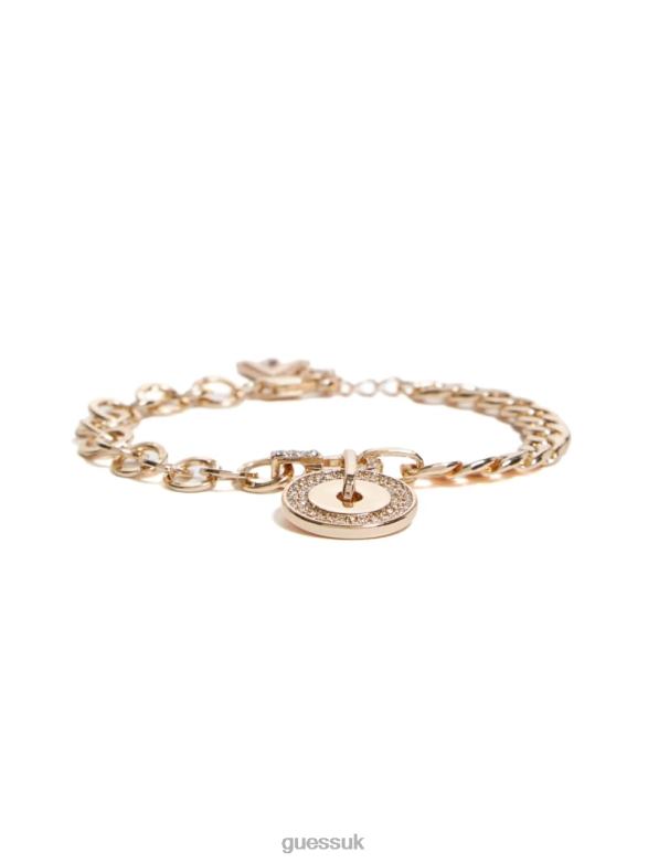 GUESS Women Pave Disk Bracelet Gold Accessory V28V63908