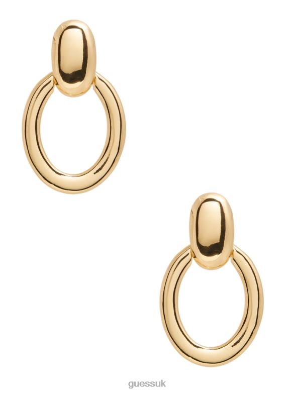 GUESS Women 14K Gold-Plated Doorknocker Earring Silver/Gold Accessory V28V63874