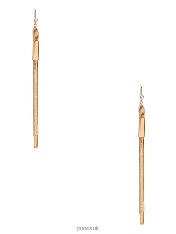 GUESS Women Snake Chain Linear Earrings Gold Accessory V28V63883
