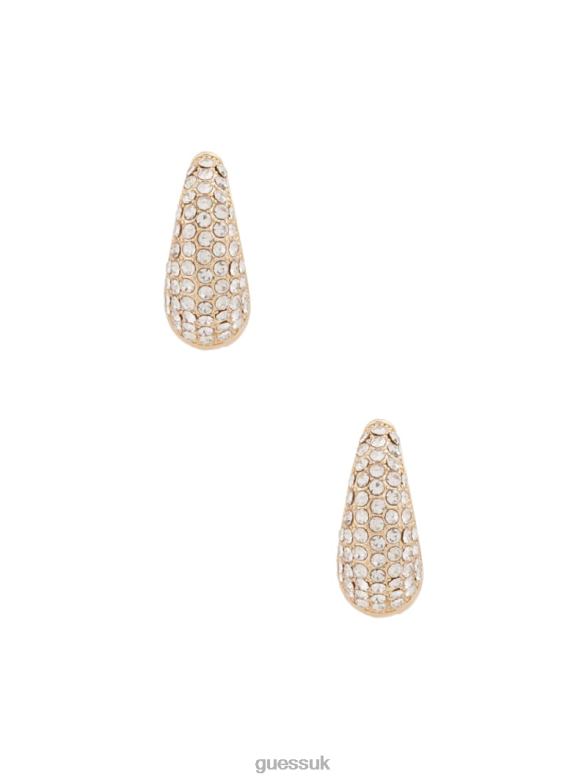 GUESS Women Stones Huggie Hoop Earrings Gold Accessory V28V63934