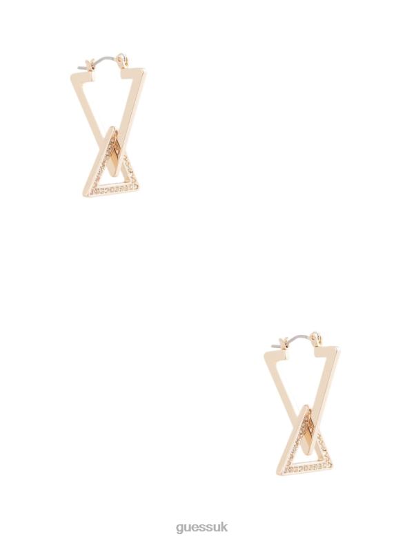 GUESS Women Triangle Hoop Earrings Gold Accessory V28V63871