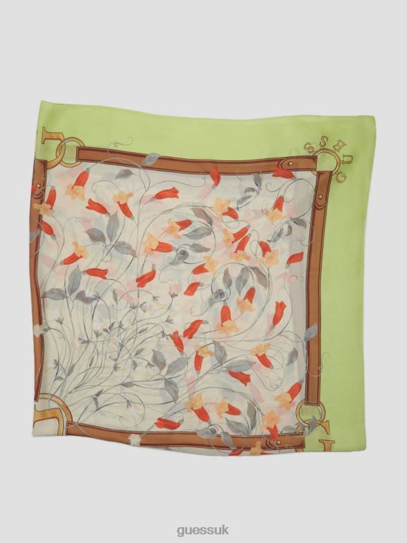 GUESS Women Aurora Silk Scarf Grey-Yarn Dye Accessory V28V63788