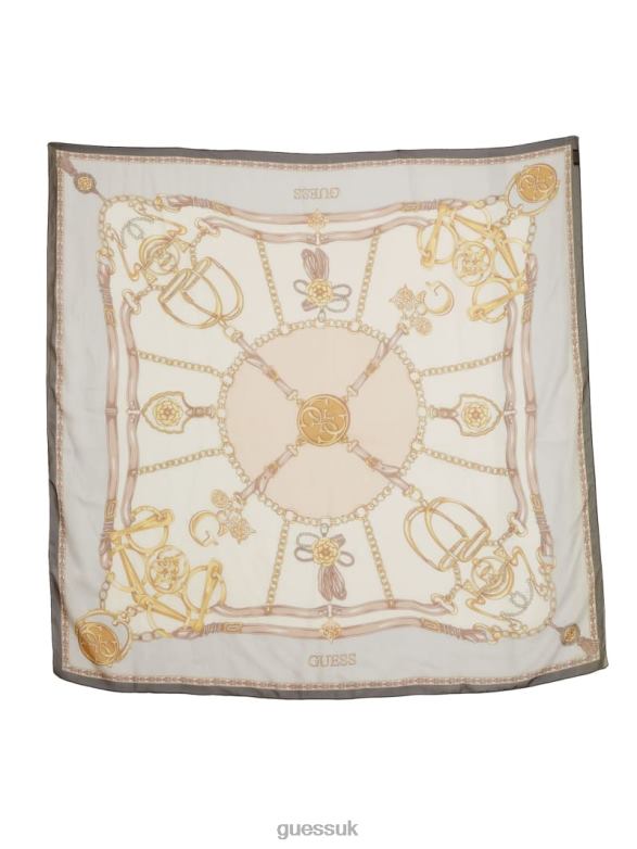 GUESS Women Camille Sheer Scarf Black Floral Print Accessory V28V63797