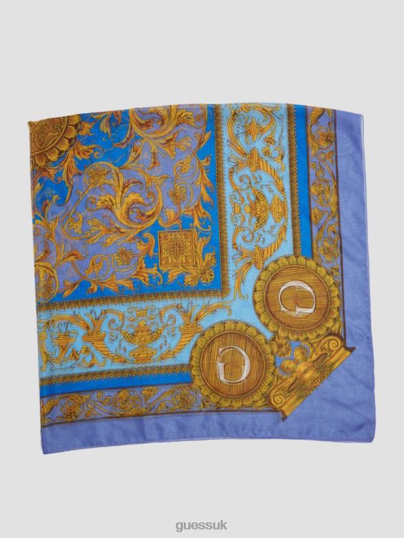 GUESS Women Eryn Sheer Silk Scarf Powder Blue Accessory V28V63783