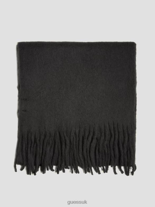 GUESS Women Kellie Blanket Scarf Black Snakeskin Accessory V28V63817