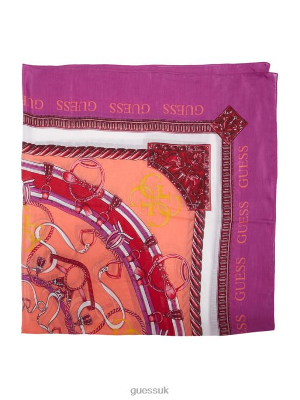 GUESS Women Monaco Silk Scarf Fuchsia Accessory V28V63801