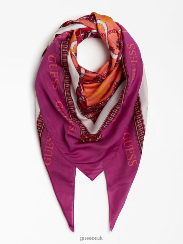 GUESS Women Monaco Silk Scarf Fuchsia Accessory V28V63801