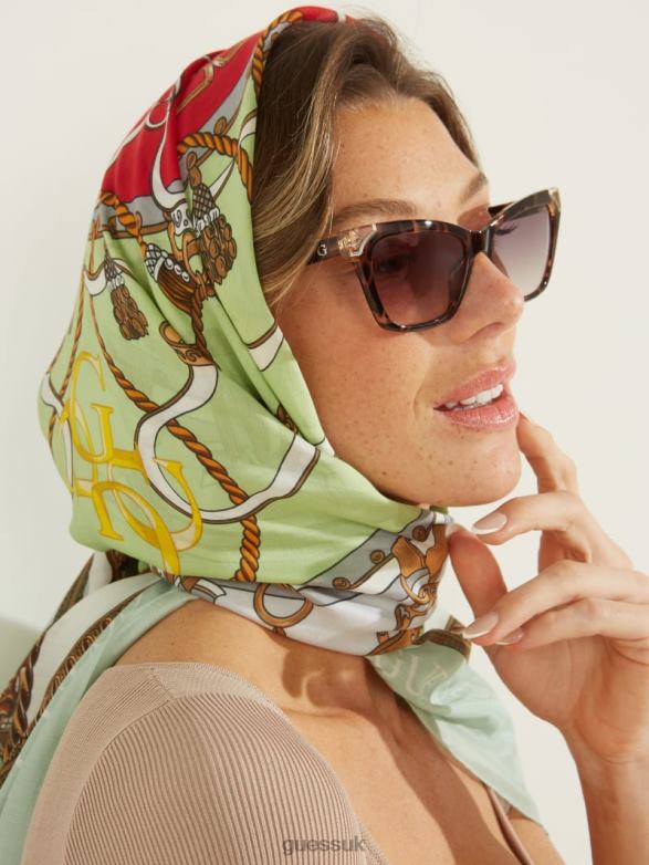 GUESS Women Monaco Silk Scarf Sky Accessory V28V63795