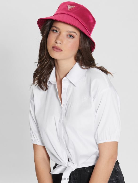 GUESS Women Satin Bucket Hat Light/Pastel Purple Accessory V28V63775