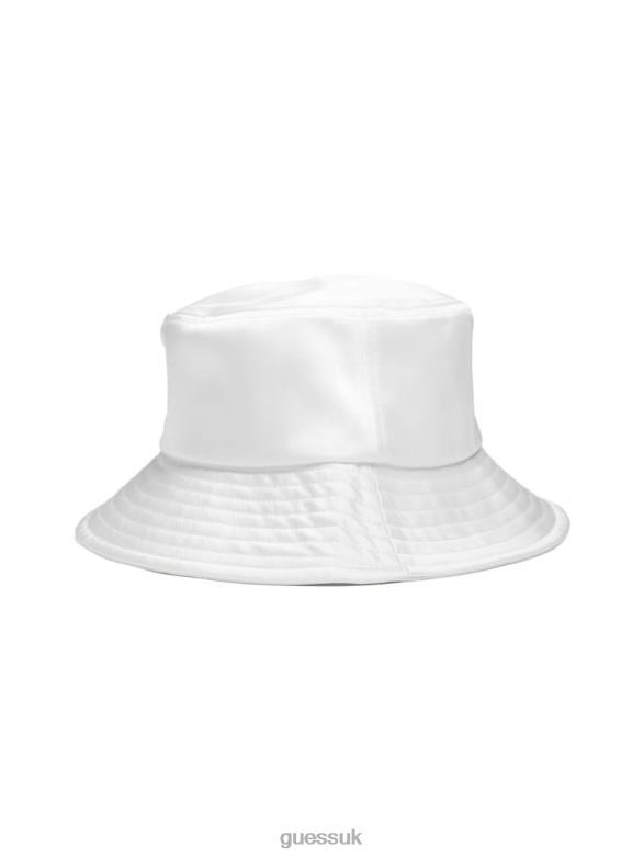 GUESS Women Satin Bucket Hat White Multi Accessory V28V63777
