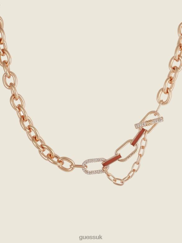 GUESS Women Collar Toggle Necklace Rose Gold Accessory V28V63938