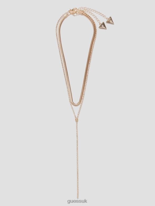 GUESS Women Multi-Chain Y Necklace Gold Accessory V28V63856