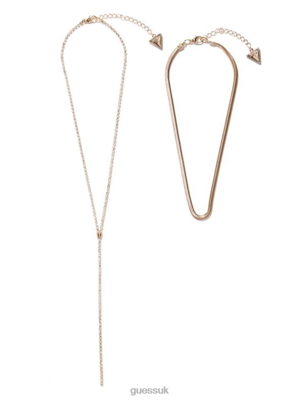 GUESS Women Multi-Chain Y Necklace Gold Accessory V28V63856