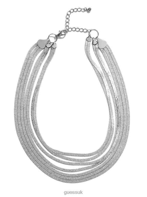 GUESS Women Snake Chain Layered Neck Silver Accessory V28V63936