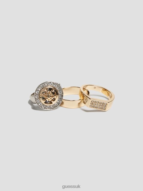 GUESS Women Quattro G Ring Set Gold Accessory V28V63882
