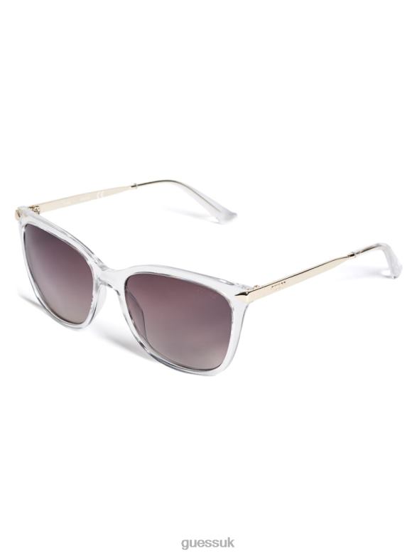 GUESS Women Amy Square Sunglasses Clear Accessory V28V63734