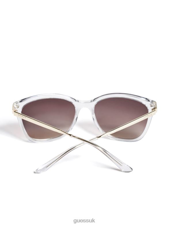 GUESS Women Amy Square Sunglasses Clear Accessory V28V63734