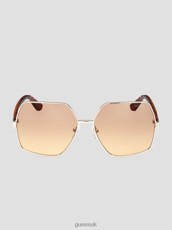 GUESS Women Aurora Oversized Trim Sunglasses Tortoise Accessory V28V63652