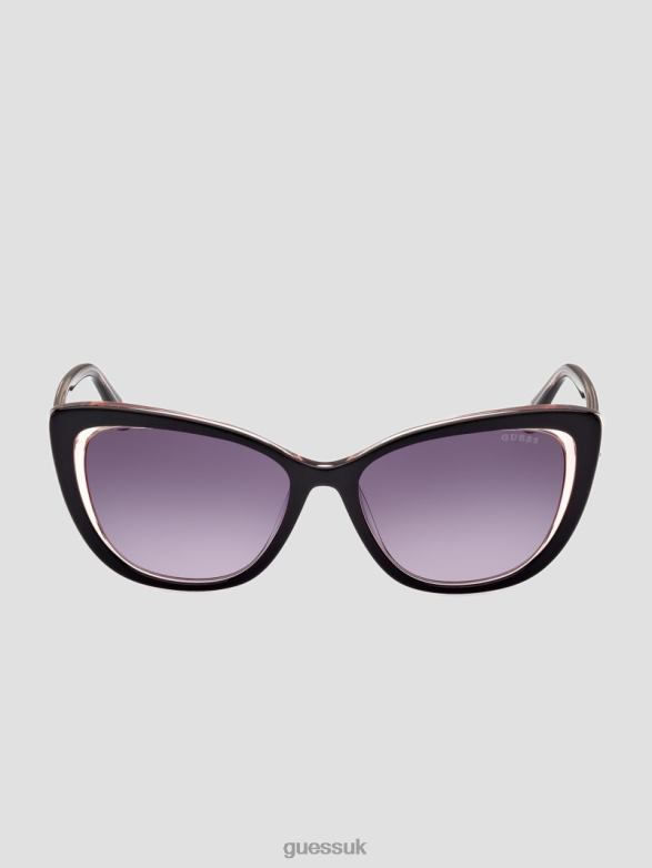 GUESS Women Breast Cancer Awareness Cat Eye Sunglasses Silver Accessory V28V63678