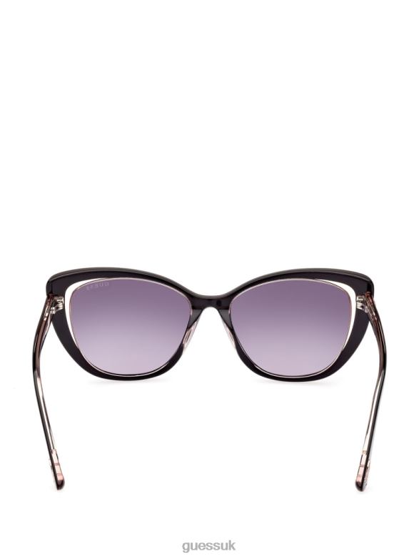 GUESS Women Breast Cancer Awareness Cat Eye Sunglasses Silver Accessory V28V63678