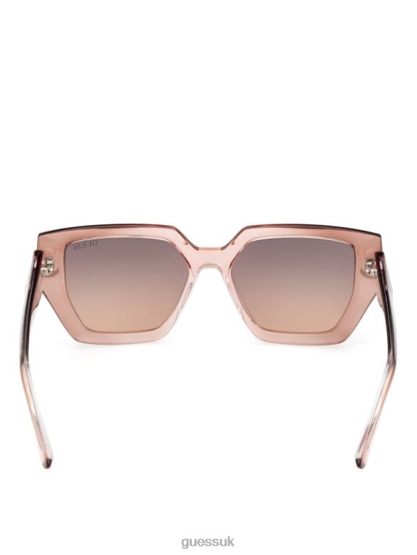 GUESS Women Emilia Geometric Plastic Sunglasses Brown Accessory V28V63681
