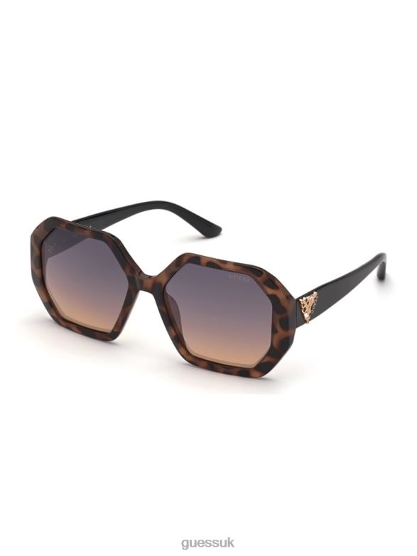 GUESS Women Larissa Geometric Sunglasses Tort Accessory V28V63704