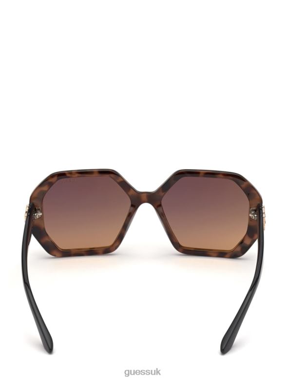 GUESS Women Larissa Geometric Sunglasses Tort Accessory V28V63704