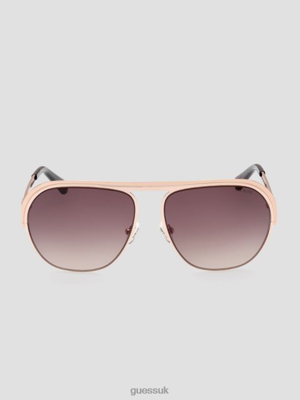 GUESS Women Metal Aviator Sunglasses Tortoise Accessory V28V63709