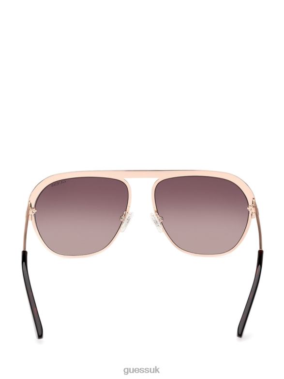 GUESS Women Metal Aviator Sunglasses Tortoise Accessory V28V63709