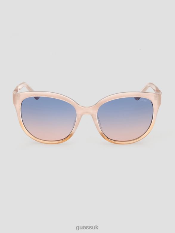 GUESS Women Milky Plastic Cat-Eye Sunglasses Blush Accessory V28V63749