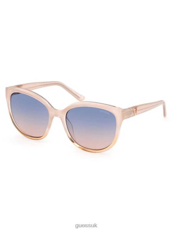 GUESS Women Milky Plastic Cat-Eye Sunglasses Blush Accessory V28V63749