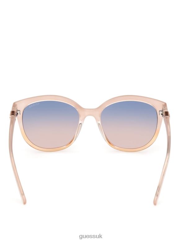 GUESS Women Milky Plastic Cat-Eye Sunglasses Blush Accessory V28V63749