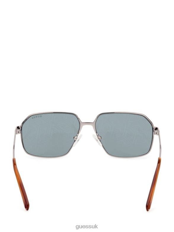 GUESS Women Otto Navigator Metal Sunglasses Olive Accessory V28V63759