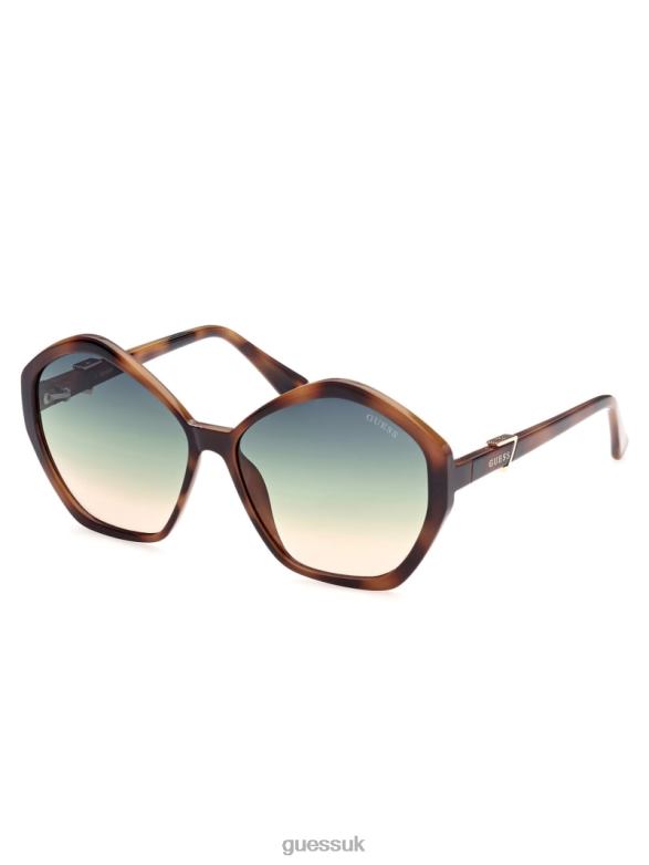 GUESS Women Oversized Geometric Logo Sunglasses 53P Tort Accessory V28V63769