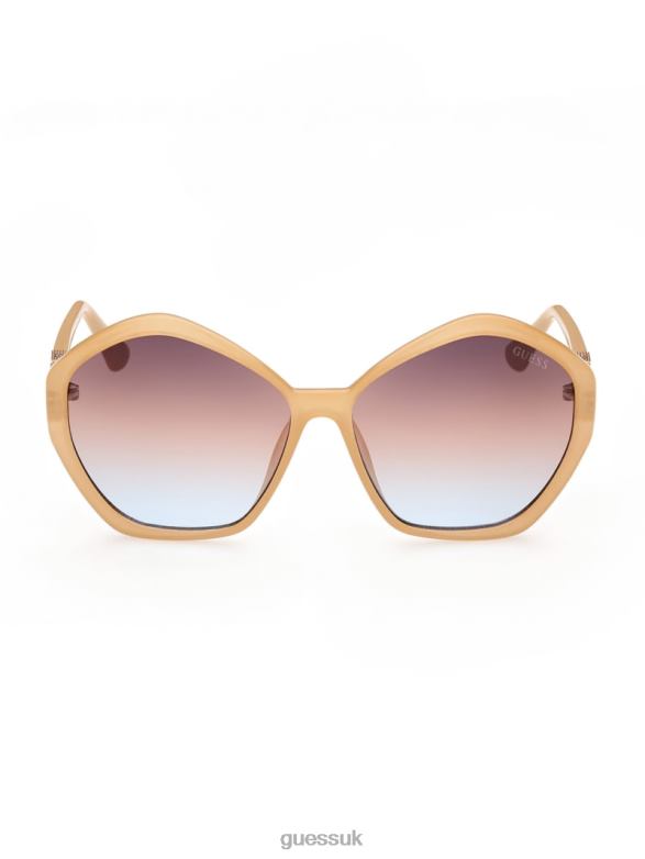 GUESS Women Oversized Geometric Logo Sunglasses Blush Accessory V28V63751