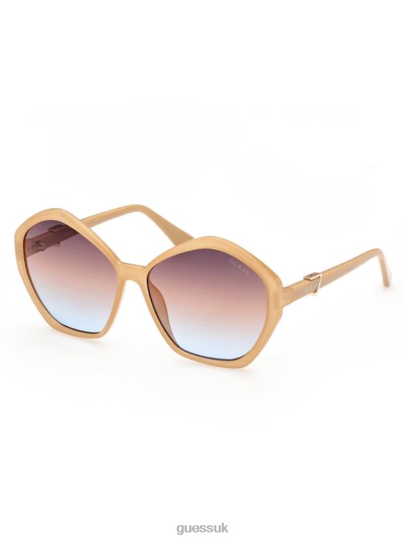 GUESS Women Oversized Geometric Logo Sunglasses Blush Accessory V28V63751