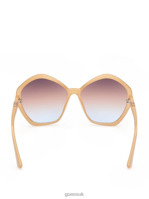 GUESS Women Oversized Geometric Logo Sunglasses Blush Accessory V28V63751
