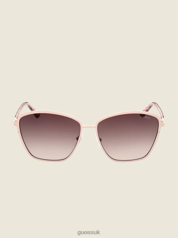 GUESS Women Oversized Metal Cat-Eye Sunglasses Nude Accessory V28V63689