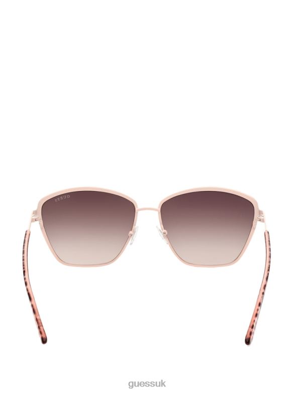GUESS Women Oversized Metal Cat-Eye Sunglasses Nude Accessory V28V63689