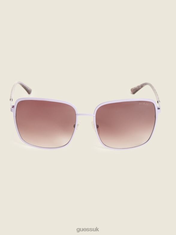 GUESS Women Oversized Metal Square Sunglasses Purple Accessory V28V63688