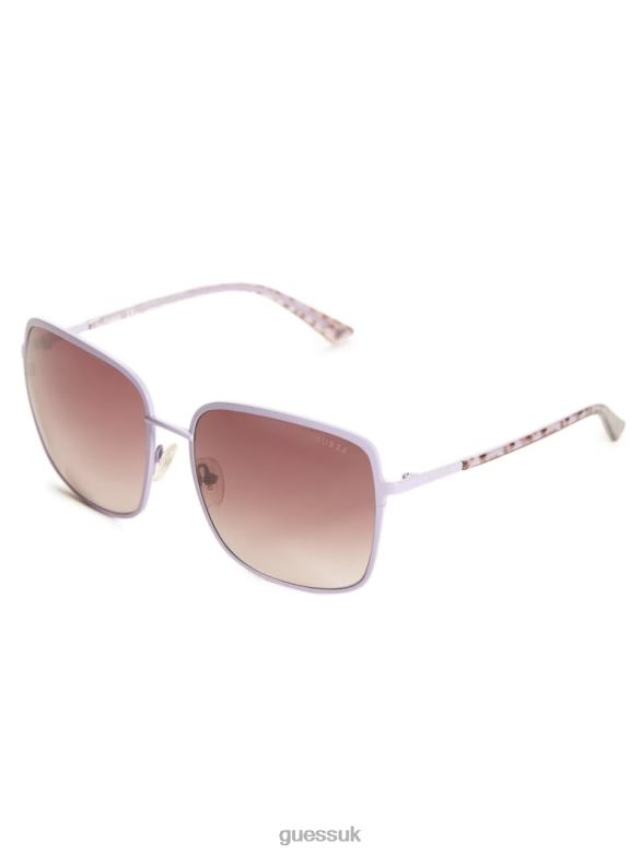 GUESS Women Oversized Metal Square Sunglasses Purple Accessory V28V63688