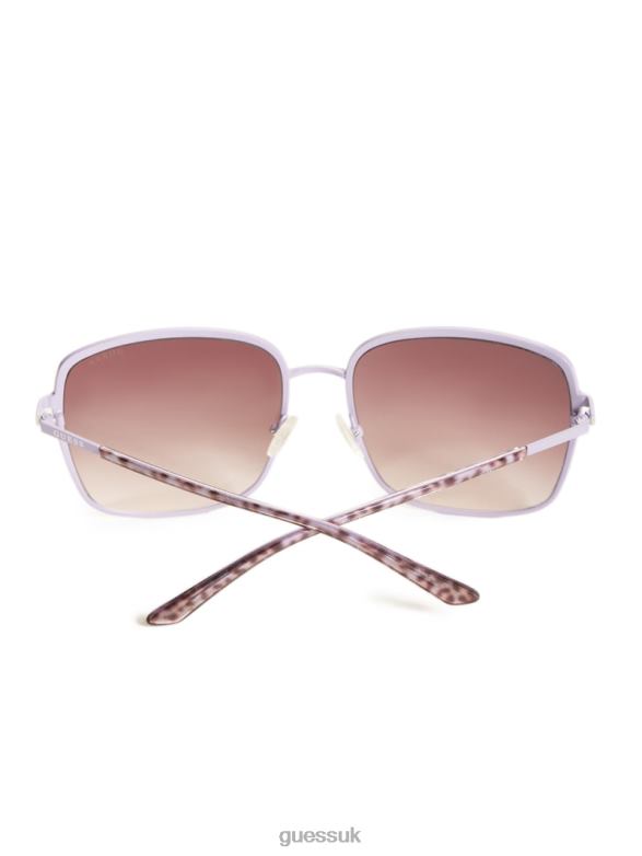 GUESS Women Oversized Metal Square Sunglasses Purple Accessory V28V63688