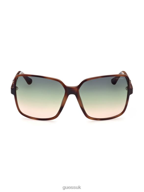 GUESS Women Oversized Square Logo Sunglasses 53P Tort Accessory V28V63752