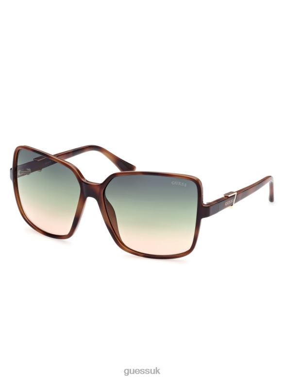 GUESS Women Oversized Square Logo Sunglasses 53P Tort Accessory V28V63752